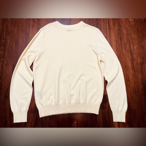 Jeff Crew Neck Sweater Size Large Pastel Yellow Spring Summer Golf Preppy Yacht - Picture 2 of 8